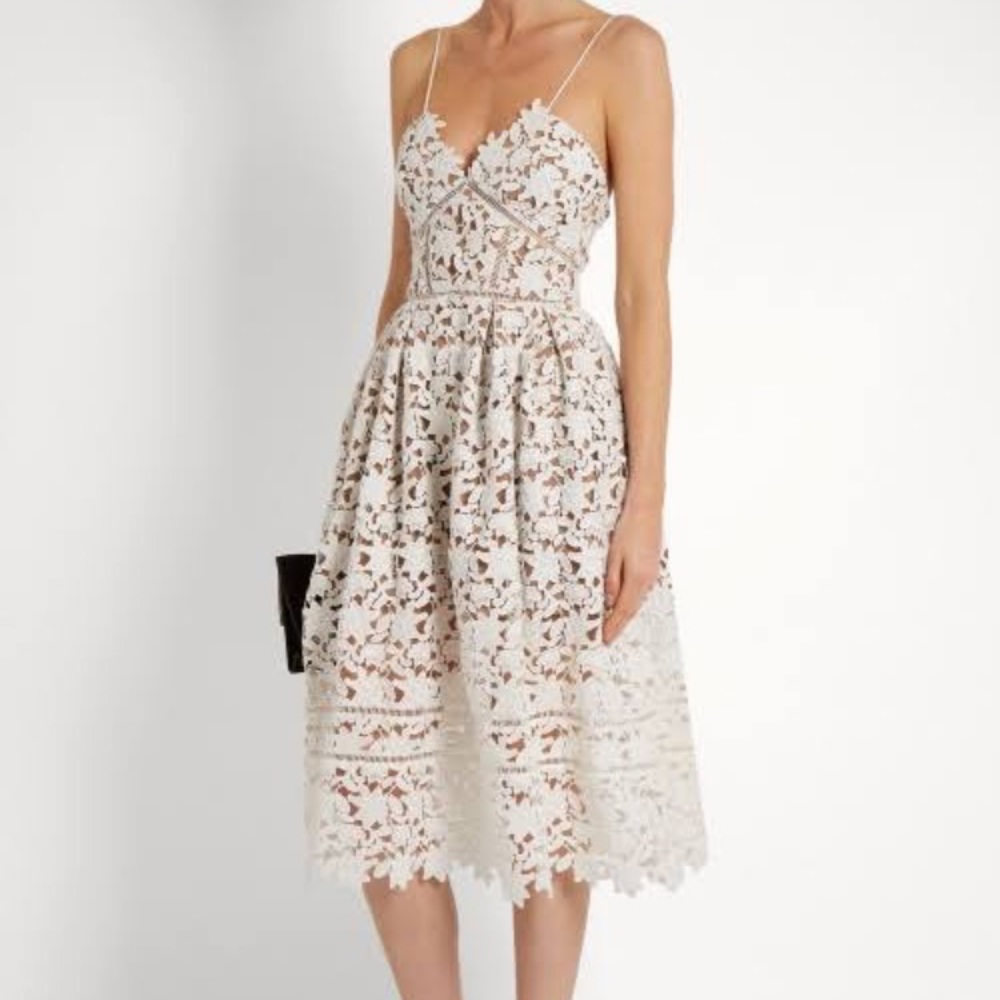 EUC Self-Portrait Azaelea' Lace Fit & Flare Dress